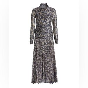 Victoria beckham metallic pattern dress